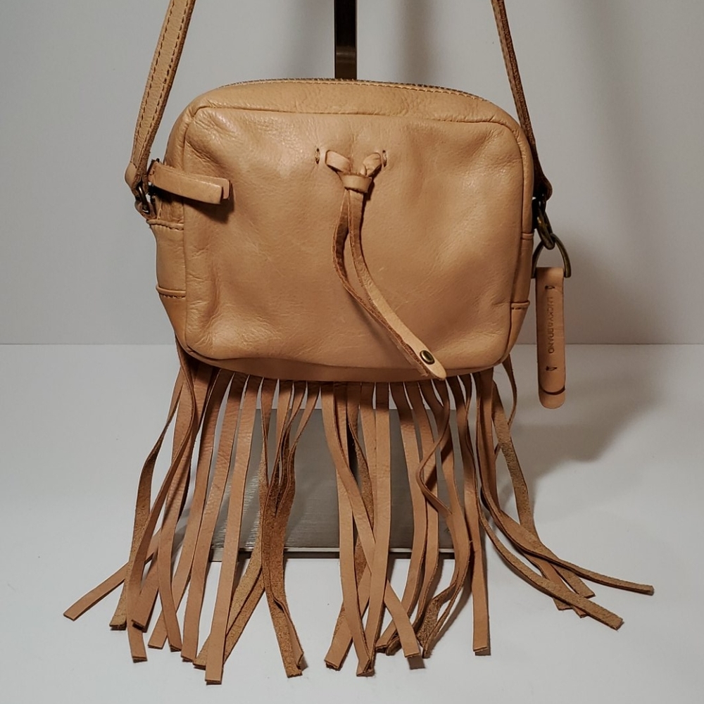 LUCKY BRAND Leather Fringe Crossbody Bag